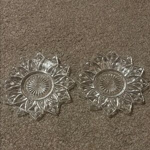 Vintage Federal Glass Petal Clear Bread and Butter Dish 6.5 inches